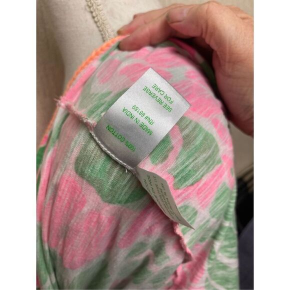 Lilly Pulitzer Women's Pink Green Sneaky Tiki Bonita Cover Up Tunic Small - Picture 3 of 5